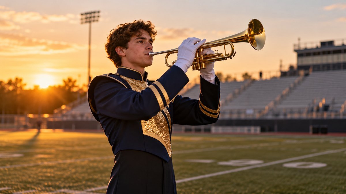 Brass musician practicing an audition passage