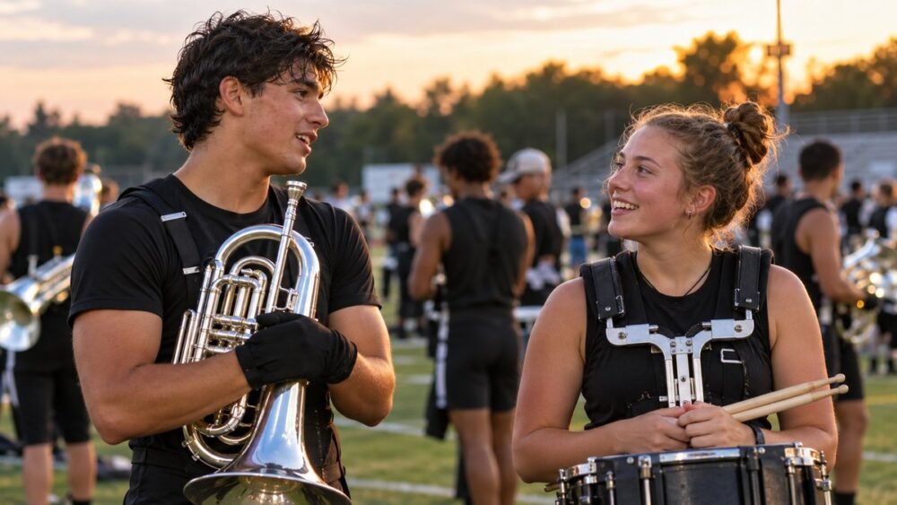 Prospective member researching drum corps profiles